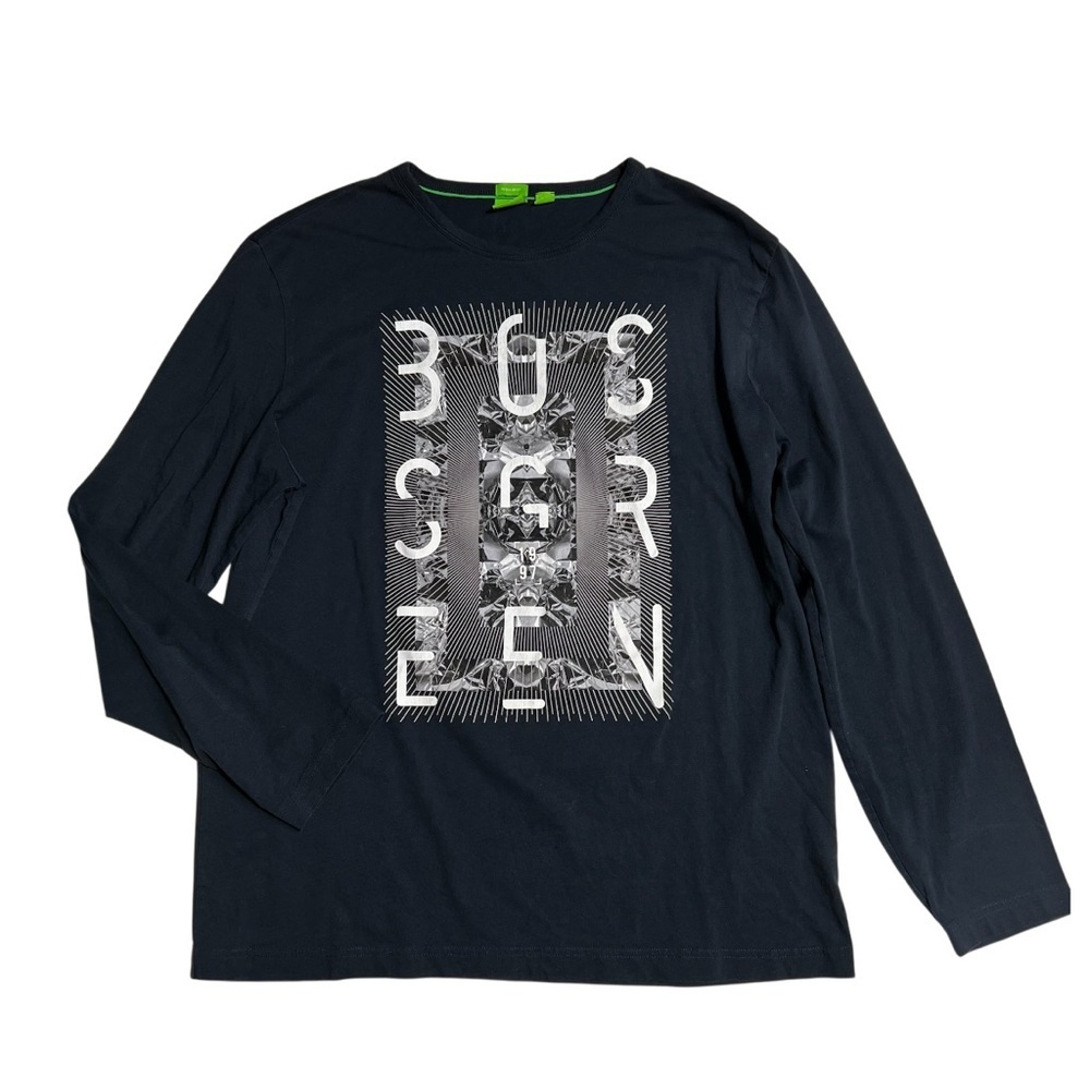 Hugo Boss Black T-Shirt‎ with Green Accents
